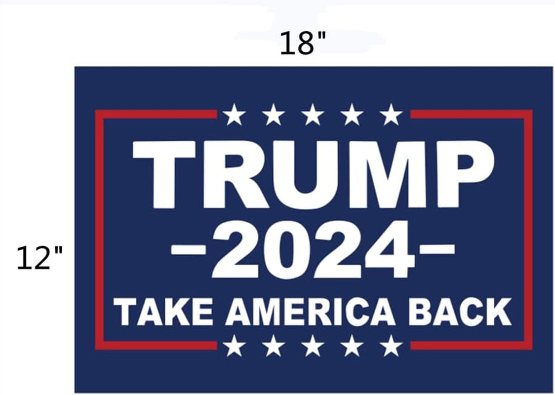 Trump 2024 Yard Sign with H-Stakes - Double Sided 18X12 Inch Trump Take America Back Signs, Placard Voted for Trump Lawn Signs Triggering Signs Rally Decoration Outdoor Lawn Yard Signs