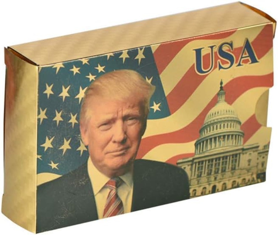 Donald Trump Playing Cards - Gold Playing Cards Deck of Waterproof Poker Cards for Game for Table Games Good Trump Gift for Men,