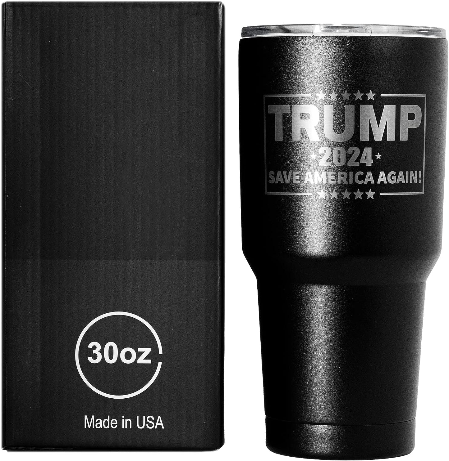 Trump 2024 Travel Coffee Mug - Double Wall Vacuum Insulated Stainless Steel Coffee Thermos 30 Oz Tumbler - Republican Tumbler Tea Mug Patriotic Gift (Trump 2024)